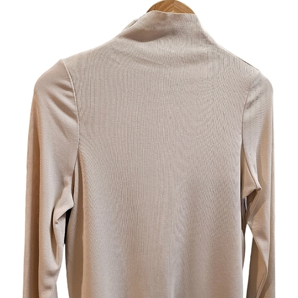 Who What Wear Collection Cream Mock Turtleneck Sweater Size XL Ribbed Stretchy - Picture 3 of 9